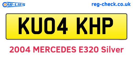 KU04KHP are the vehicle registration plates.