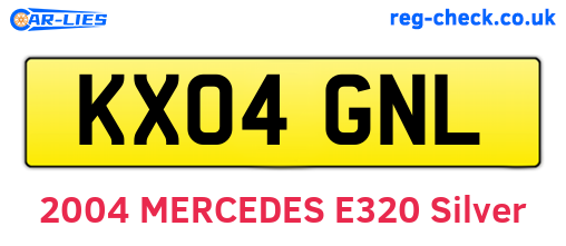 KX04GNL are the vehicle registration plates.