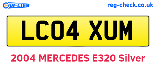 LC04XUM are the vehicle registration plates.