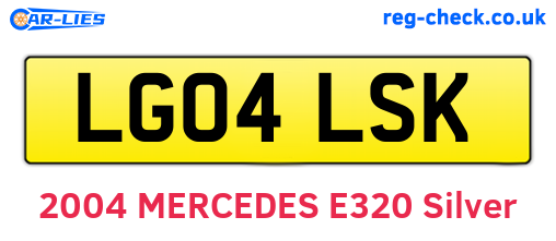 LG04LSK are the vehicle registration plates.
