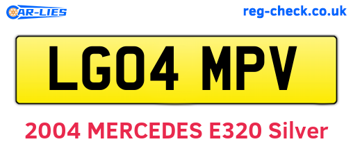 LG04MPV are the vehicle registration plates.