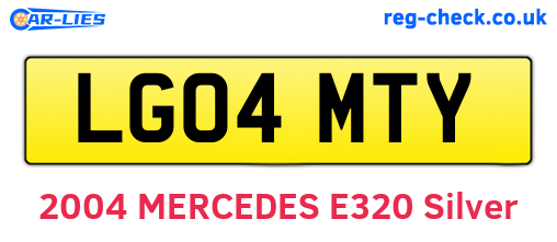 LG04MTY are the vehicle registration plates.