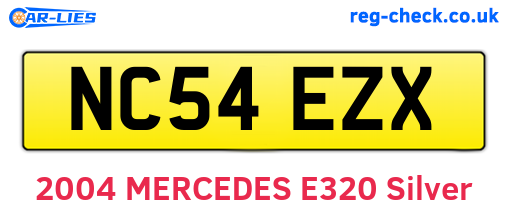 NC54EZX are the vehicle registration plates.