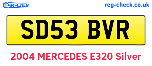 SD53BVR are the vehicle registration plates.