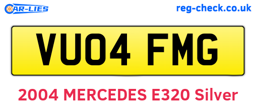 VU04FMG are the vehicle registration plates.