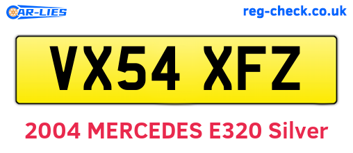 VX54XFZ are the vehicle registration plates.