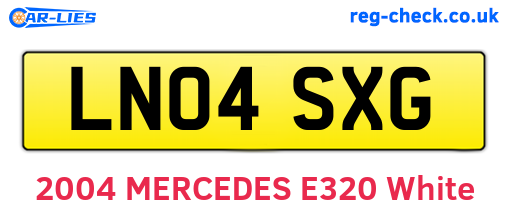 LN04SXG are the vehicle registration plates.