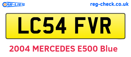 LC54FVR are the vehicle registration plates.