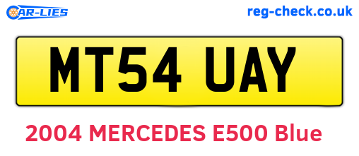 MT54UAY are the vehicle registration plates.