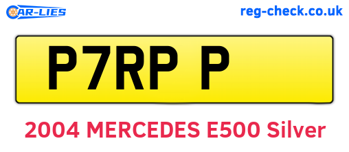 P7RPP are the vehicle registration plates.