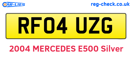 RF04UZG are the vehicle registration plates.