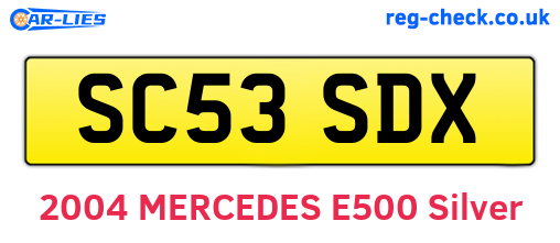 SC53SDX are the vehicle registration plates.
