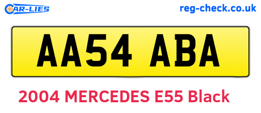 AA54ABA are the vehicle registration plates.