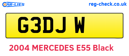 G3DJW are the vehicle registration plates.