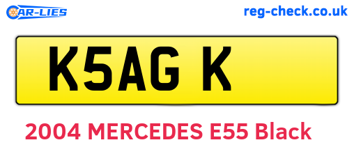 K5AGK are the vehicle registration plates.