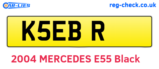 K5EBR are the vehicle registration plates.