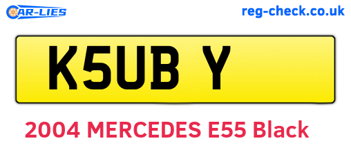 K5UBY are the vehicle registration plates.