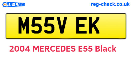 M55VEK are the vehicle registration plates.