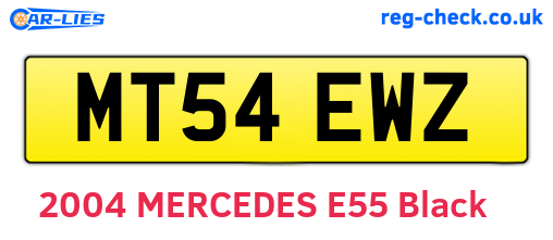 MT54EWZ are the vehicle registration plates.