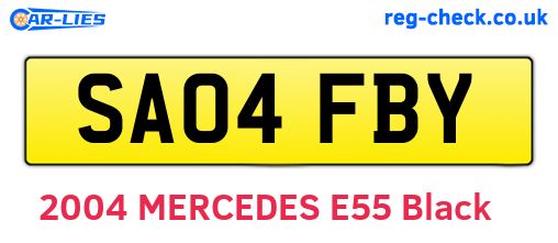SA04FBY are the vehicle registration plates.