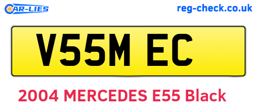 V55MEC are the vehicle registration plates.