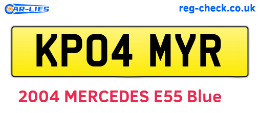 KP04MYR are the vehicle registration plates.
