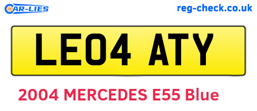 LE04ATY are the vehicle registration plates.