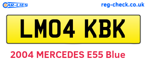 LM04KBK are the vehicle registration plates.