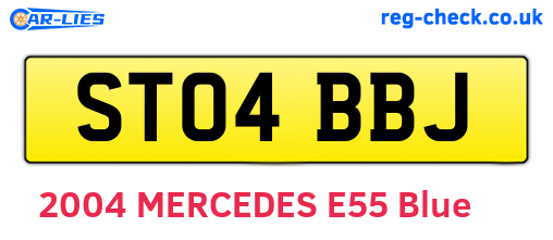 ST04BBJ are the vehicle registration plates.