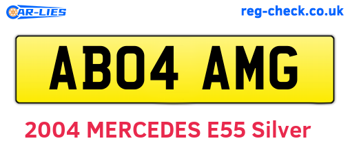 AB04AMG are the vehicle registration plates.