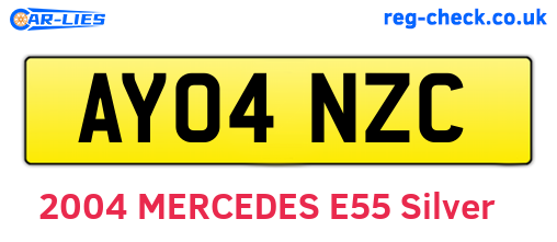 AY04NZC are the vehicle registration plates.