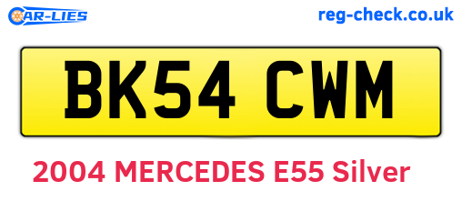 BK54CWM are the vehicle registration plates.
