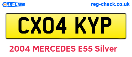 CX04KYP are the vehicle registration plates.