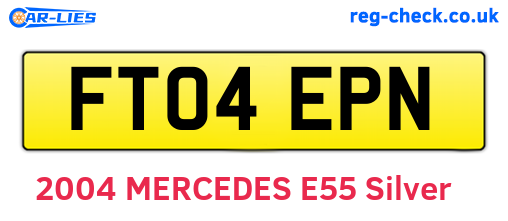 FT04EPN are the vehicle registration plates.