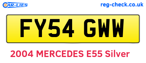FY54GWW are the vehicle registration plates.