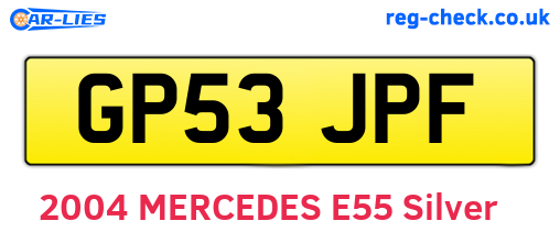 GP53JPF are the vehicle registration plates.