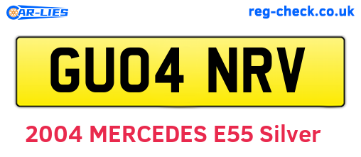 GU04NRV are the vehicle registration plates.