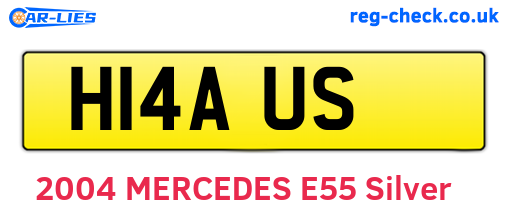 H14AUS are the vehicle registration plates.