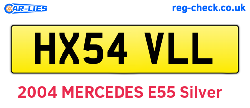 HX54VLL are the vehicle registration plates.