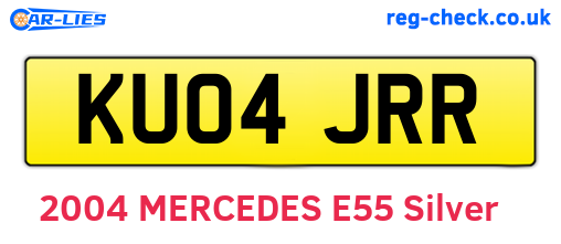 KU04JRR are the vehicle registration plates.