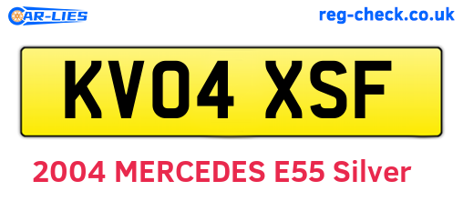 KV04XSF are the vehicle registration plates.