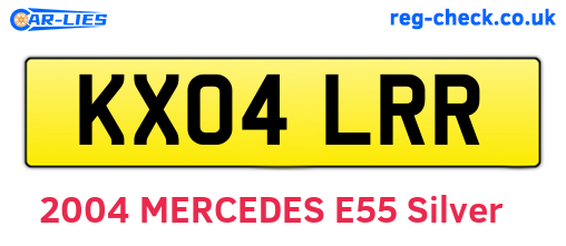 KX04LRR are the vehicle registration plates.