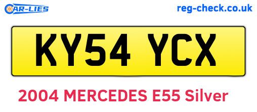 KY54YCX are the vehicle registration plates.