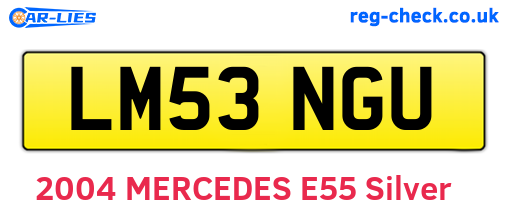 LM53NGU are the vehicle registration plates.