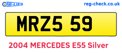 MRZ559 are the vehicle registration plates.