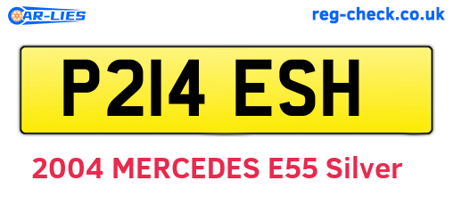 P214ESH are the vehicle registration plates.