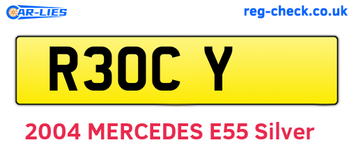 R3OCY are the vehicle registration plates.