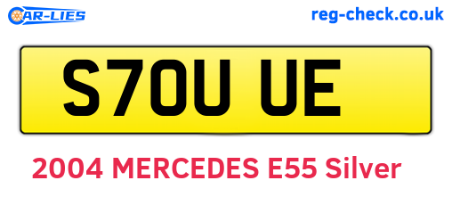 S70UUE are the vehicle registration plates.