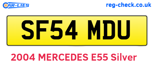 SF54MDU are the vehicle registration plates.