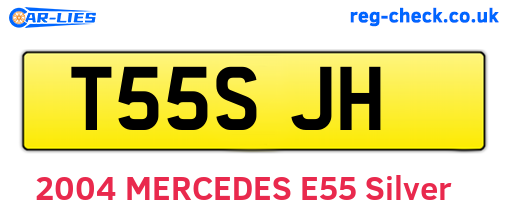 T55SJH are the vehicle registration plates.